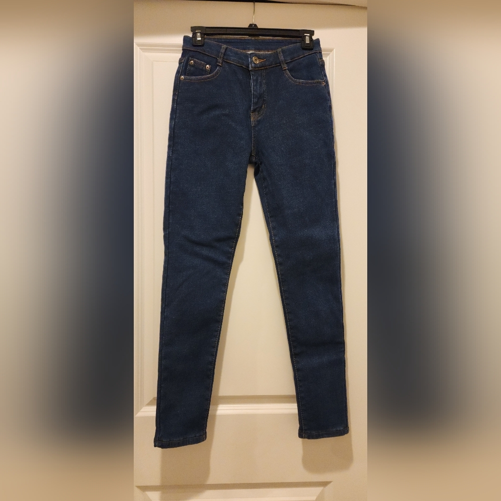 Stylish Dark Blue Women's Winter Lined Skinny Jeans